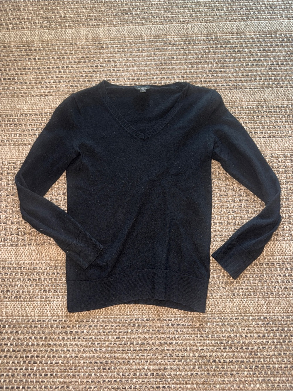 Talbots Black Pure Merino Wool V-Neck Women's Sweater